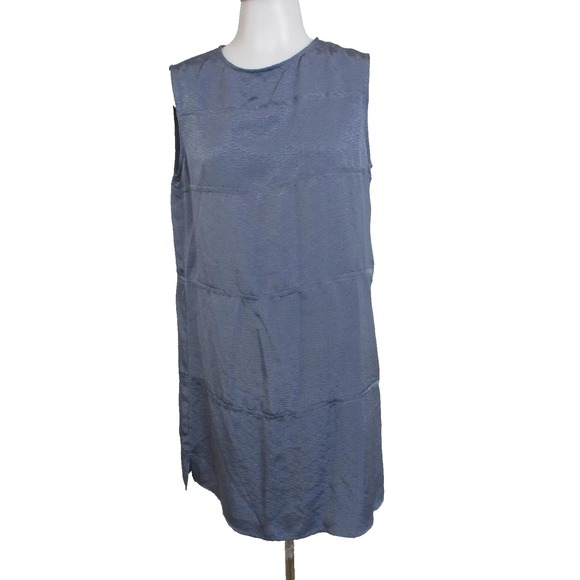 Geren Ford Dresses & Skirts - GEREN FORD Sz S Dress  Blue Sleeveless Textured 100% Silk Tunic slip  Tiered
